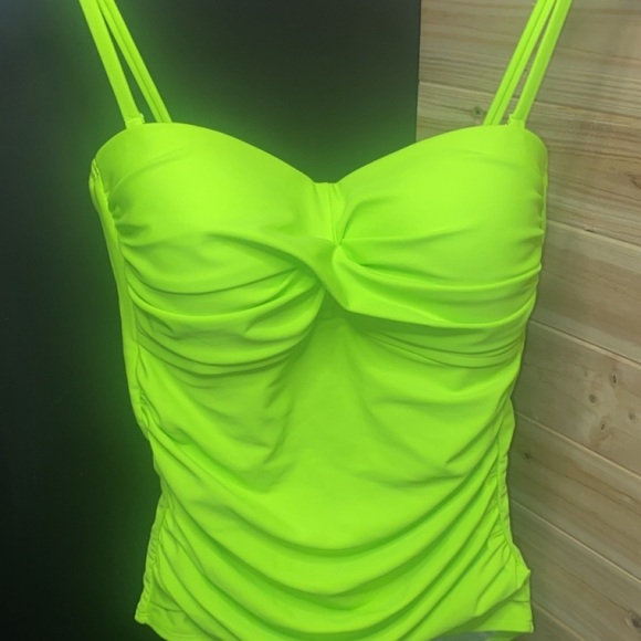 Relleciga One Piece Women’s Padded Spaghetti Strap Swimsuit Size S Neon Green - Picture 9 of 10